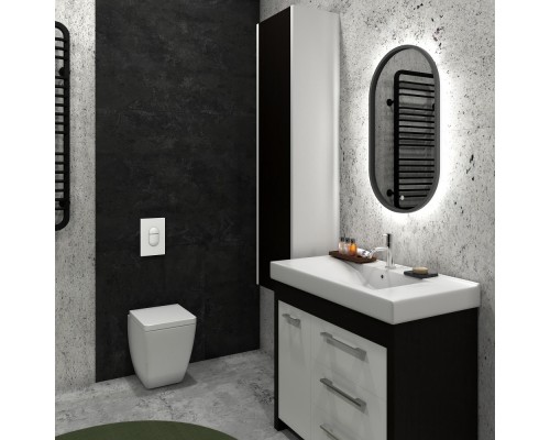 Черное зеркало с интерьерной подсветкой для ванной комнаты Прайм Блек