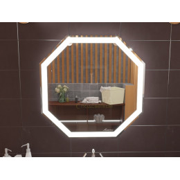 Зеркало в ванную комнату с подсветкой Тревизо 70х70 см