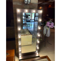 Гримерное зеркало с подсветкой на подставке 180х80 Венге