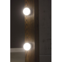 Гримерное зеркало с подсветкой лампочками 120х80 черное дерево
