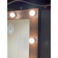 Гримерное зеркало из массива дерева с подсветкой 190х80 цвета кофе