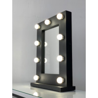 Настольное гримерное зеркало 60х45 с подсветкой лампами