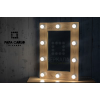 Гримерное зеркало с подсветкой 70х50 светлый дуб