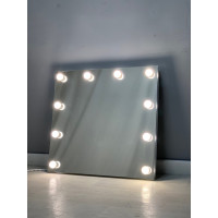 Безрамочное гримерное зеркало для грима с подсветкой 70х75