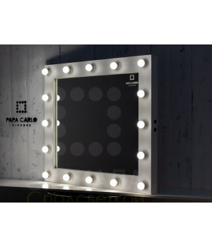 Гримерное зеркало белое с подсветкой 80х100 см 16 ламп лдсп премиум
