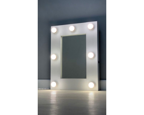 Гримерное зеркало с подсветкой лампами 60х45 см