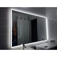Зеркало в ванную комнату с внешней подсветкой светодиодной лентой Люмиро