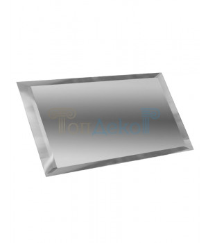 Прямоугольная зеркальная плитка серебро 150х75 мм